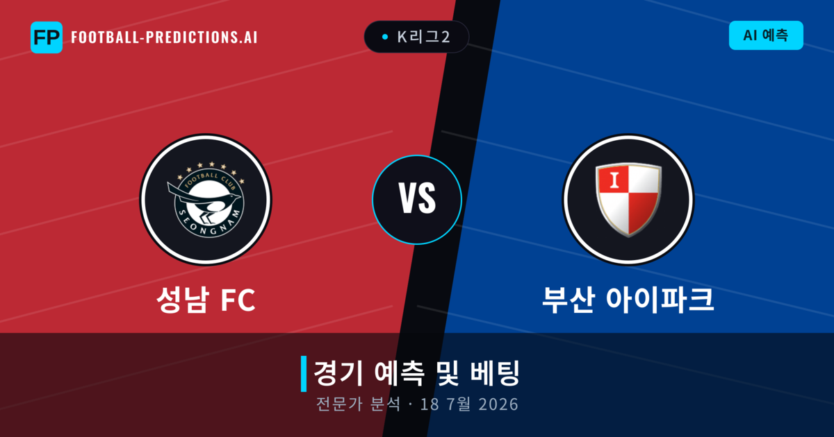 성남 FC 대 부산 아이파크 — 경기 예측 및 프리뷰