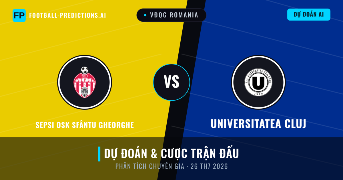 Sepsi OSK Sfântu Gheorghe vs Universitatea Cluj — dự đoán và xem trước trận đấu