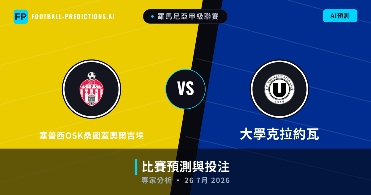 塞普西OSK桑圖蓋奧爾吉埃 vs 大學克拉約瓦 — 比赛预测和前瞻