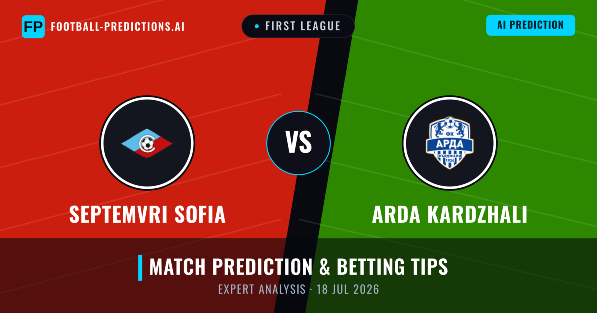 Septemvri Sofia vs Arda Kardzhali — match prediction & preview