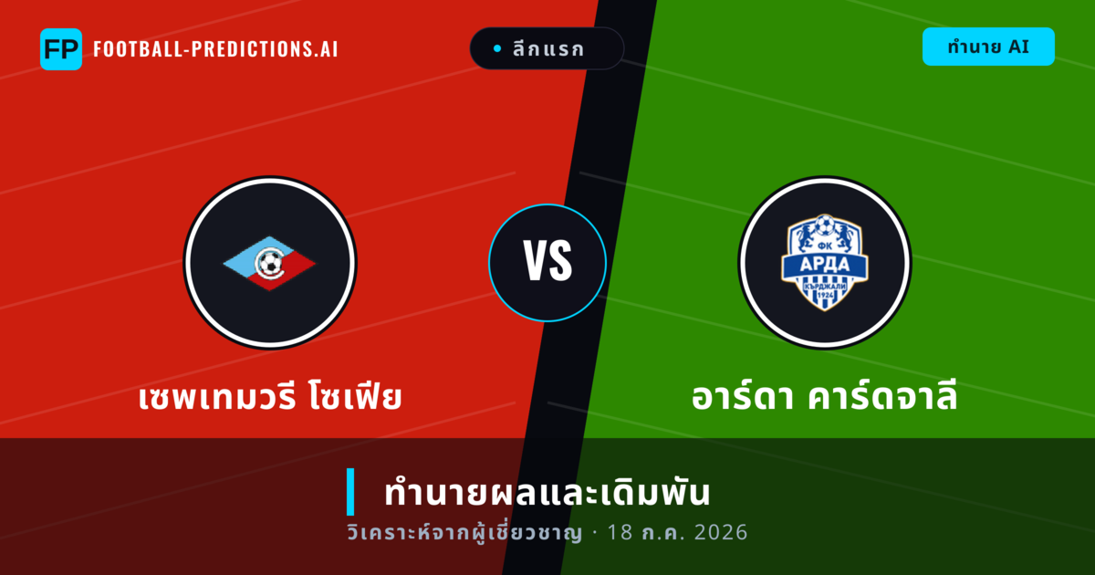 เซพเทมวรี โซเฟีย พบ อาร์ดา คาร์ดจาลี — ทำนายผลและพรีวิวการแข่งขัน