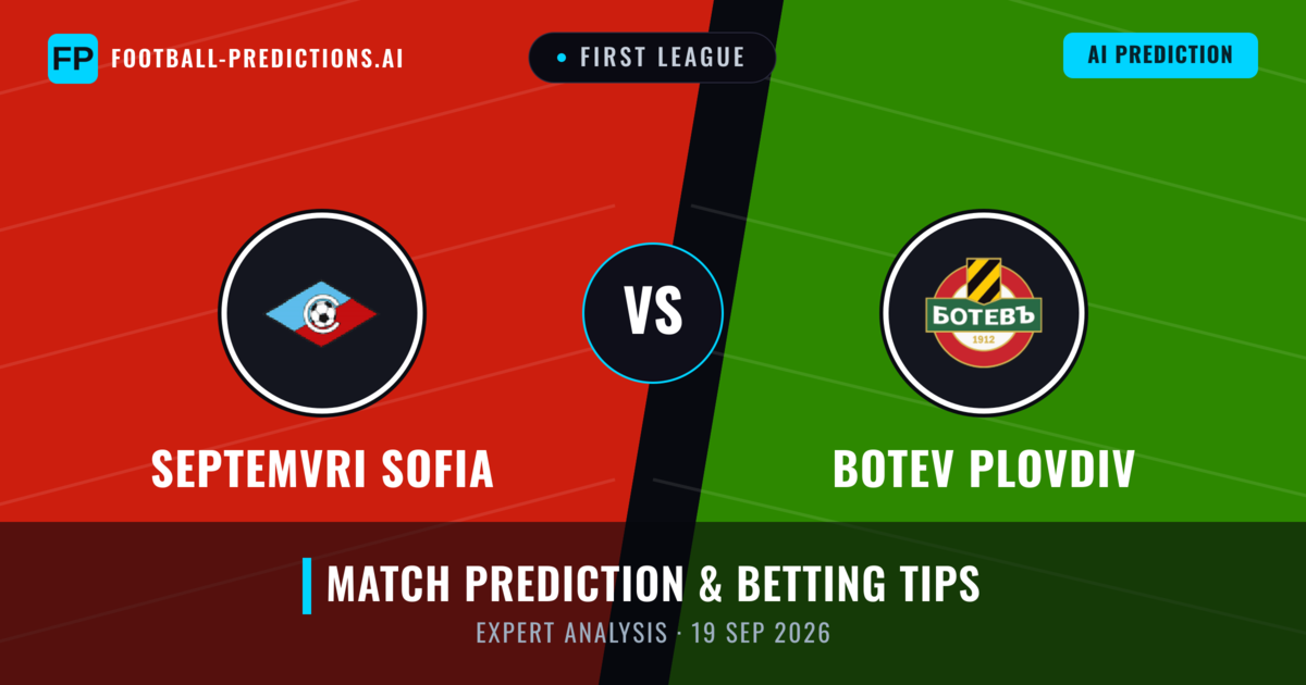 Septemvri Sofia vs Botev Plovdiv — match prediction & preview