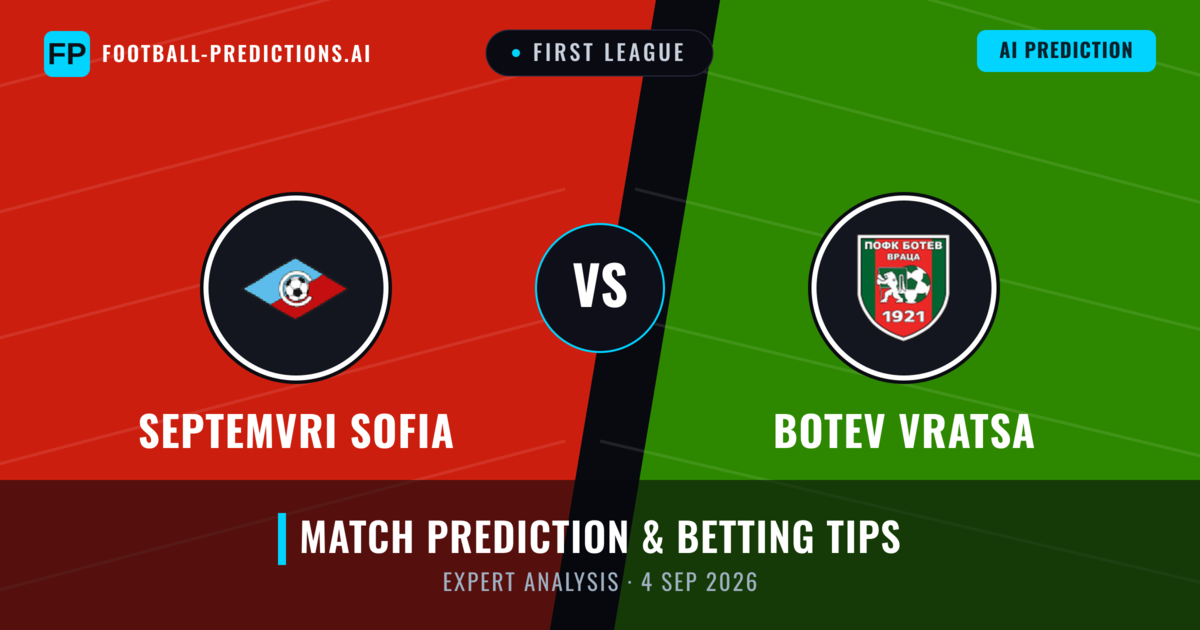 Septemvri Sofia vs Botev Vratsa — match prediction & preview
