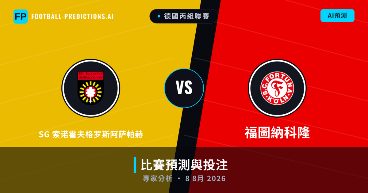 SG 索诺霍夫格罗斯阿萨帕赫 vs 福圖納科隆 — 比赛预测和前瞻