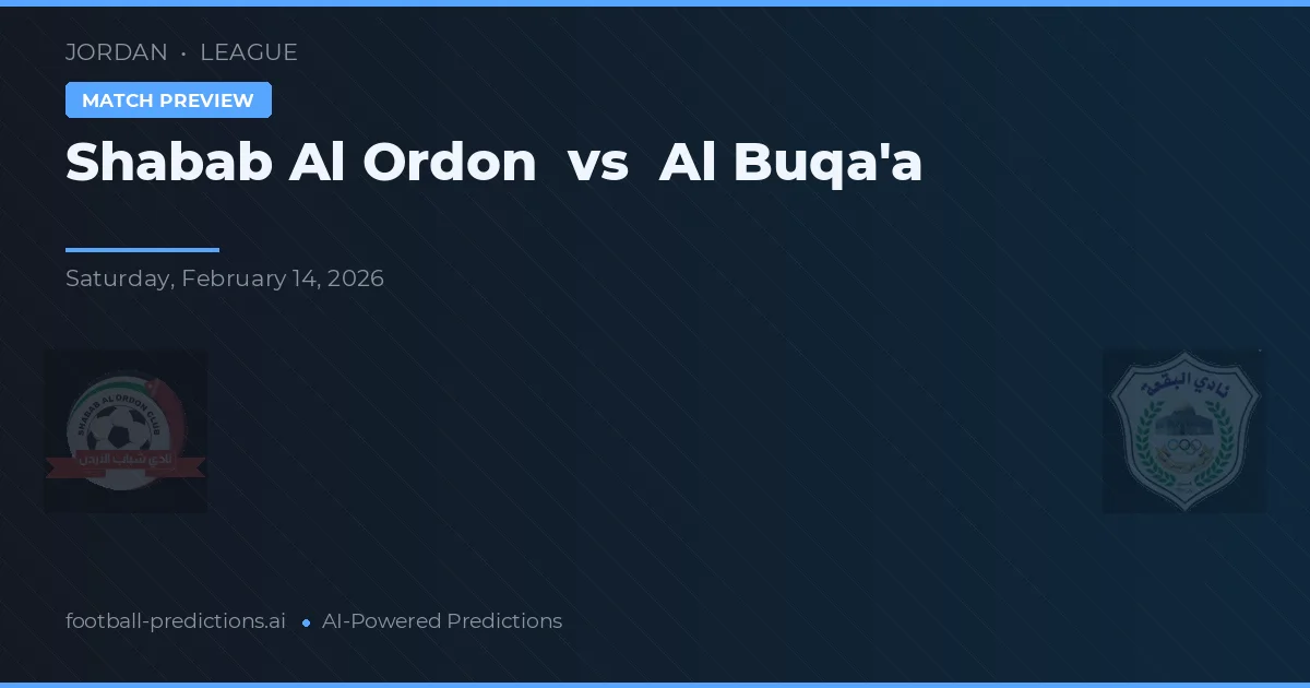 Shabab Al Ordon vs Al Buqa'a — match prediction & preview