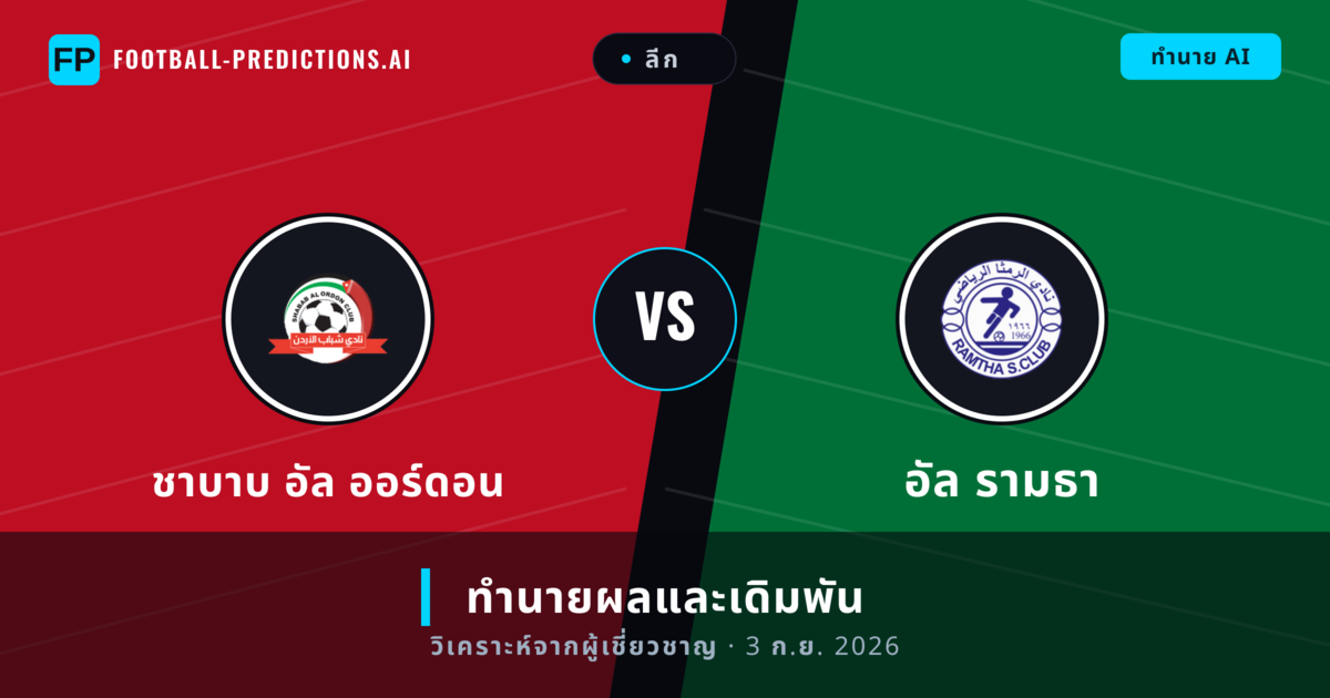ชาบาบ อัล ออร์ดอน พบ อัล รามธา — ทำนายผลและพรีวิวการแข่งขัน