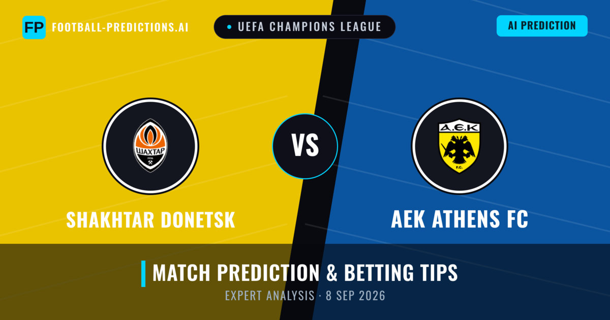 Shakhtar Donetsk vs AEK Athens FC — match prediction & preview