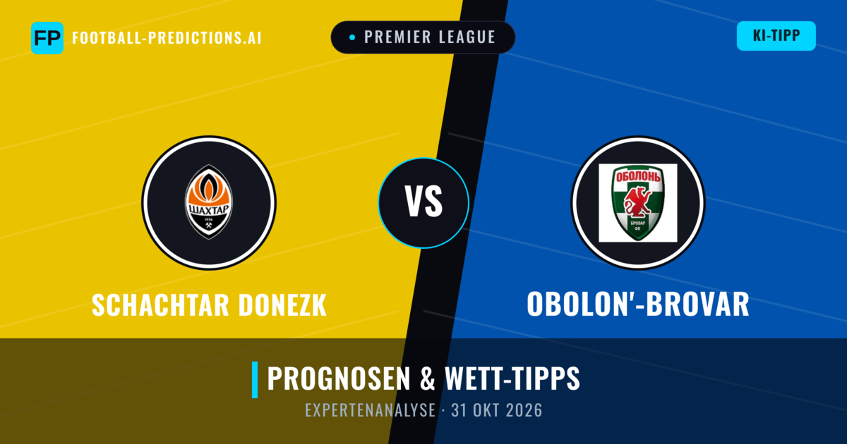 Schachtar Donezk vs Obolon'-Brovar — Prognose und Spielvorschau