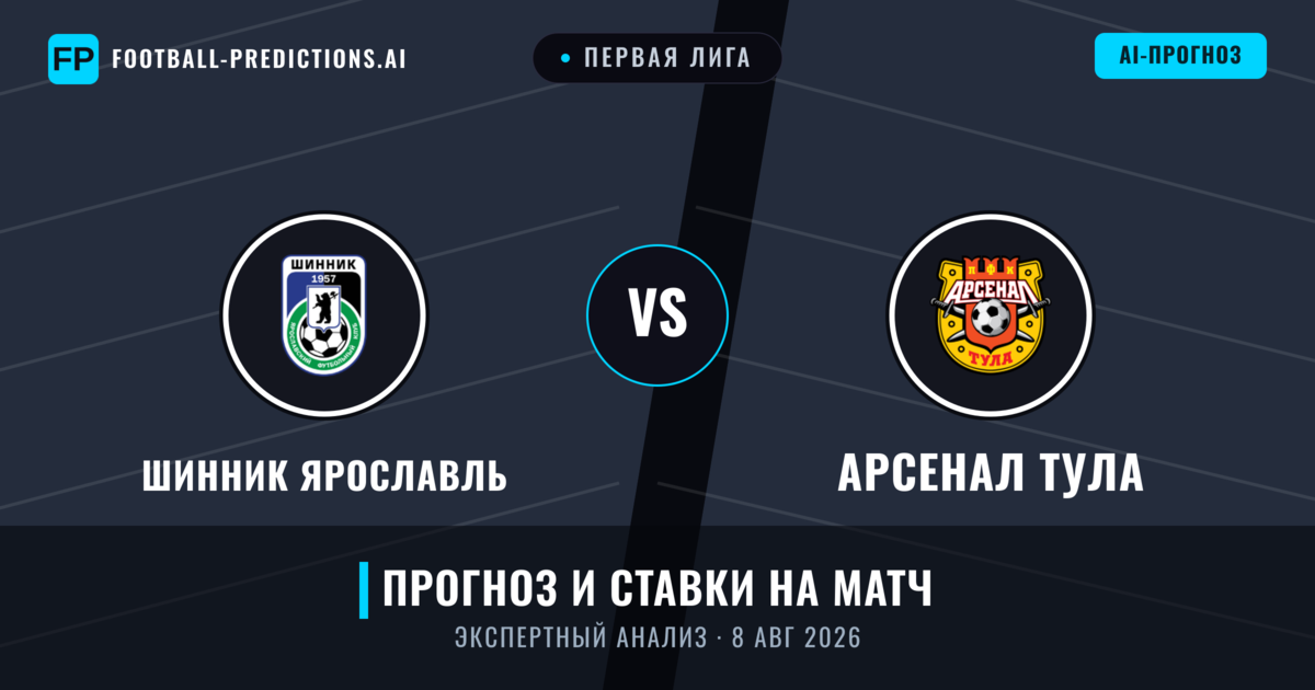 Шинник Ярославль – Арсенал Тула — прогноз и превью матча