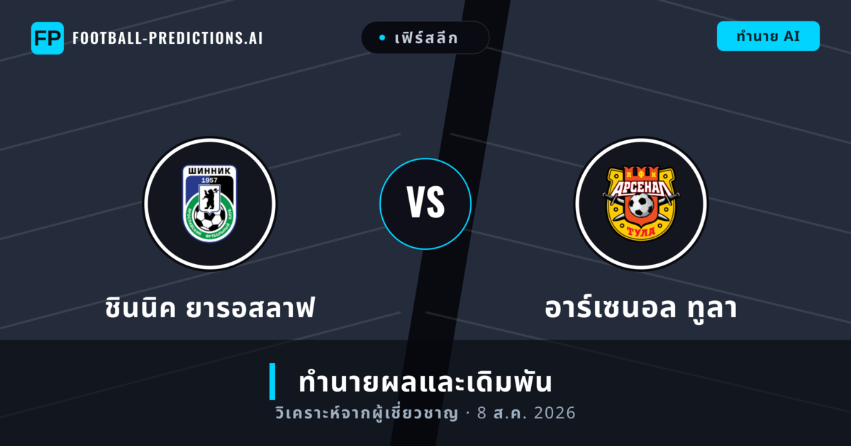 ชินนิค ยารอสลาฟ พบ อาร์เซนอล ทูลา — ทำนายผลและพรีวิวการแข่งขัน