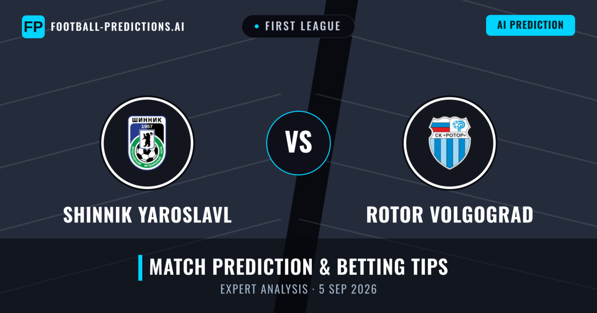 Shinnik Yaroslavl vs Rotor Volgograd — match prediction & preview