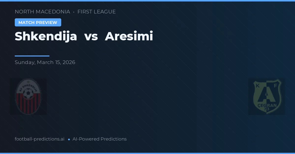 Shkëndija - Aresimi — maç tahmini ve önizleme