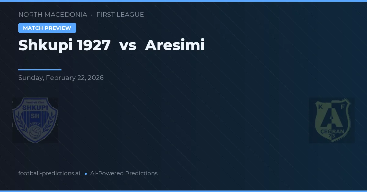 Shkupi 1927 vs Aresimi — pronostic et avant-match