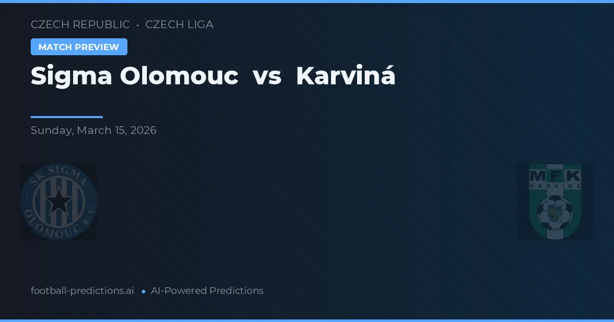 Sigma Olomouc vs Karviná — pronostico e anteprima del match