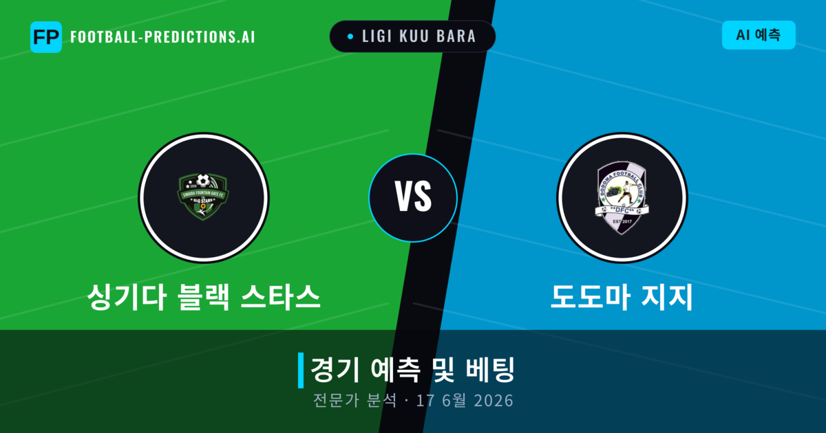 싱기다 블랙 스타스 대 도도마 지지 — 경기 예측 및 프리뷰