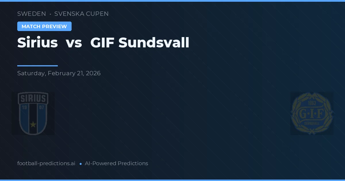 Sirius vs GIF Sundsvall — pronostic et avant-match