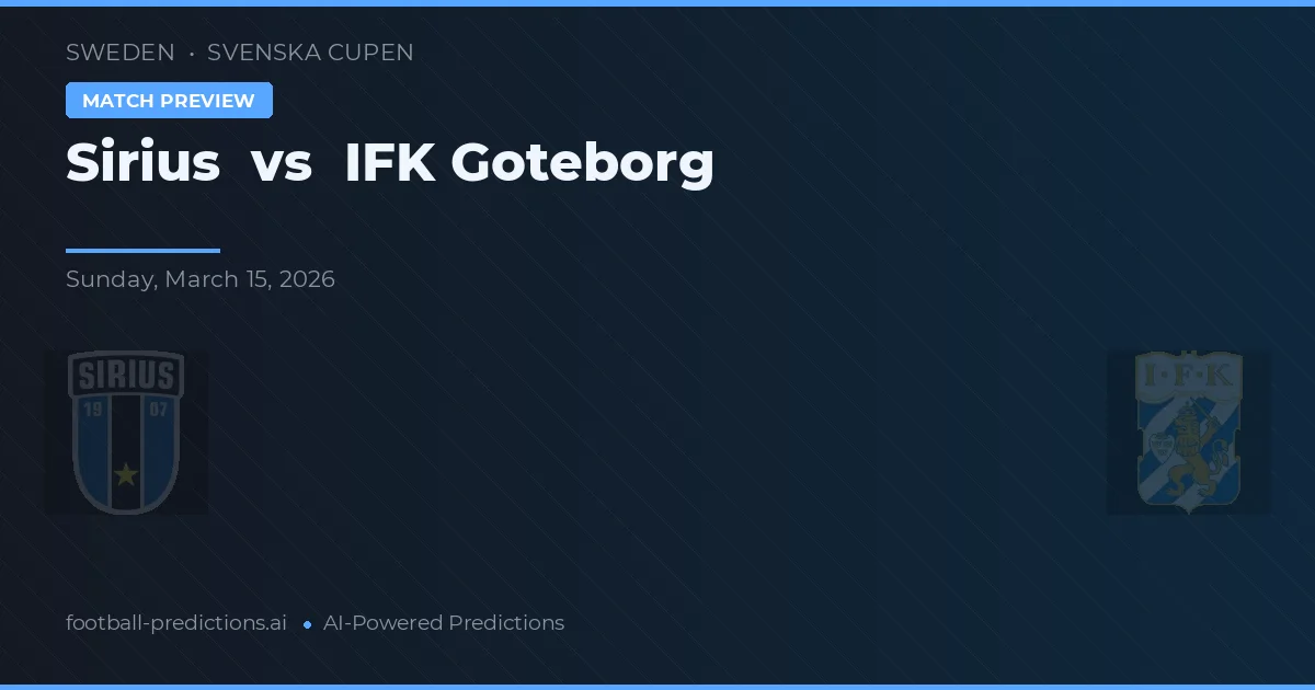 Sirius vs IFK Göteborg — pronostic et avant-match