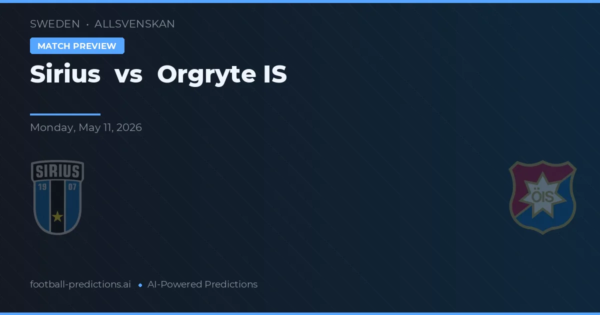 Sirius vs Örgryte IS — pronostic et avant-match