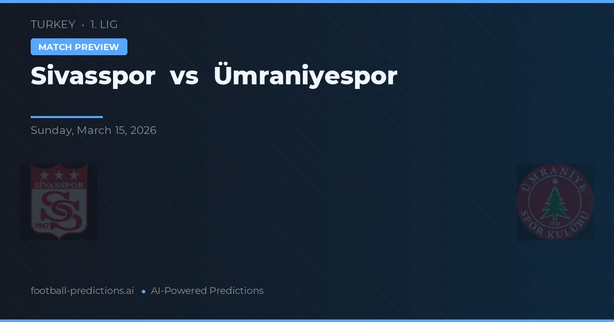 Sivasspor vs Ümraniyespor — prediksi dan pratinjau pertandingan