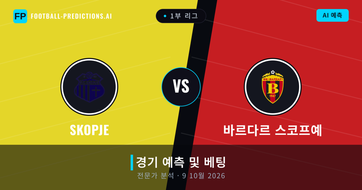 Skopje 대 바르다르 스코프예 — 경기 예측 및 프리뷰