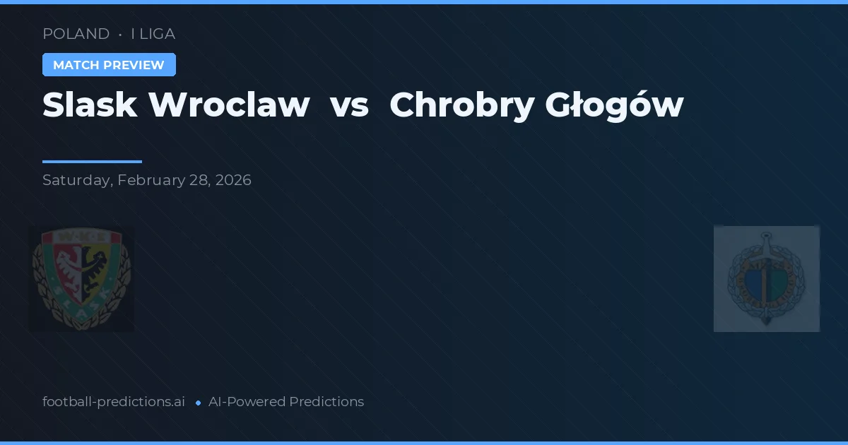 Slask Wroclaw vs Chrobry Głogów — match prediction & preview