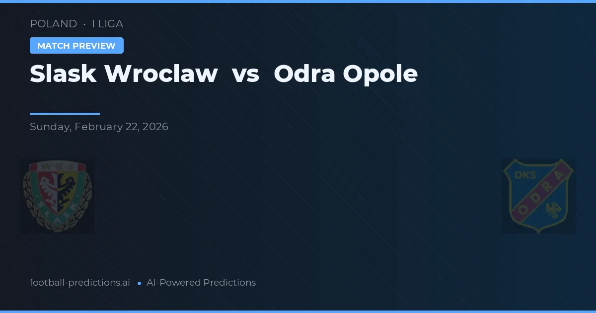 Śląsk Wrocław vs Odra Opole — pronostic et avant-match