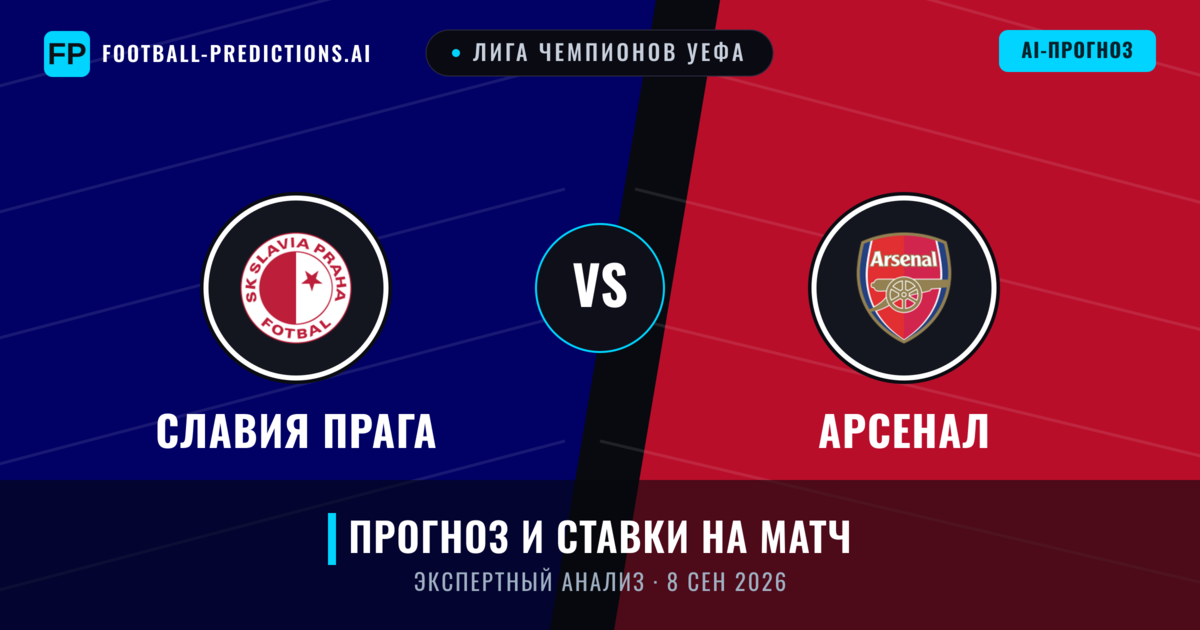 Славия Прага – Арсенал — прогноз и превью матча