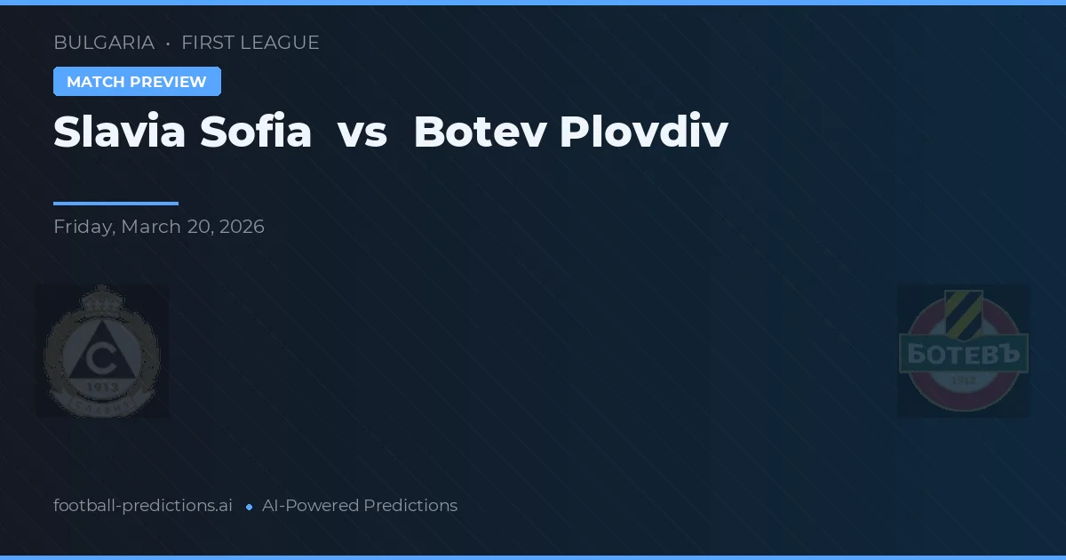 Slavia Sofia vs Botev Plovdiv — Prognose und Spielvorschau