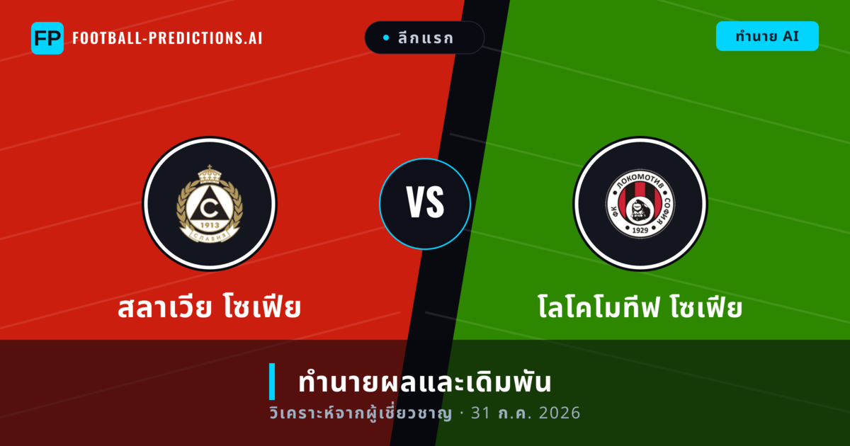 สลาเวีย โซเฟีย พบ โลโคโมทีฟ โซเฟีย — ทำนายผลและพรีวิวการแข่งขัน