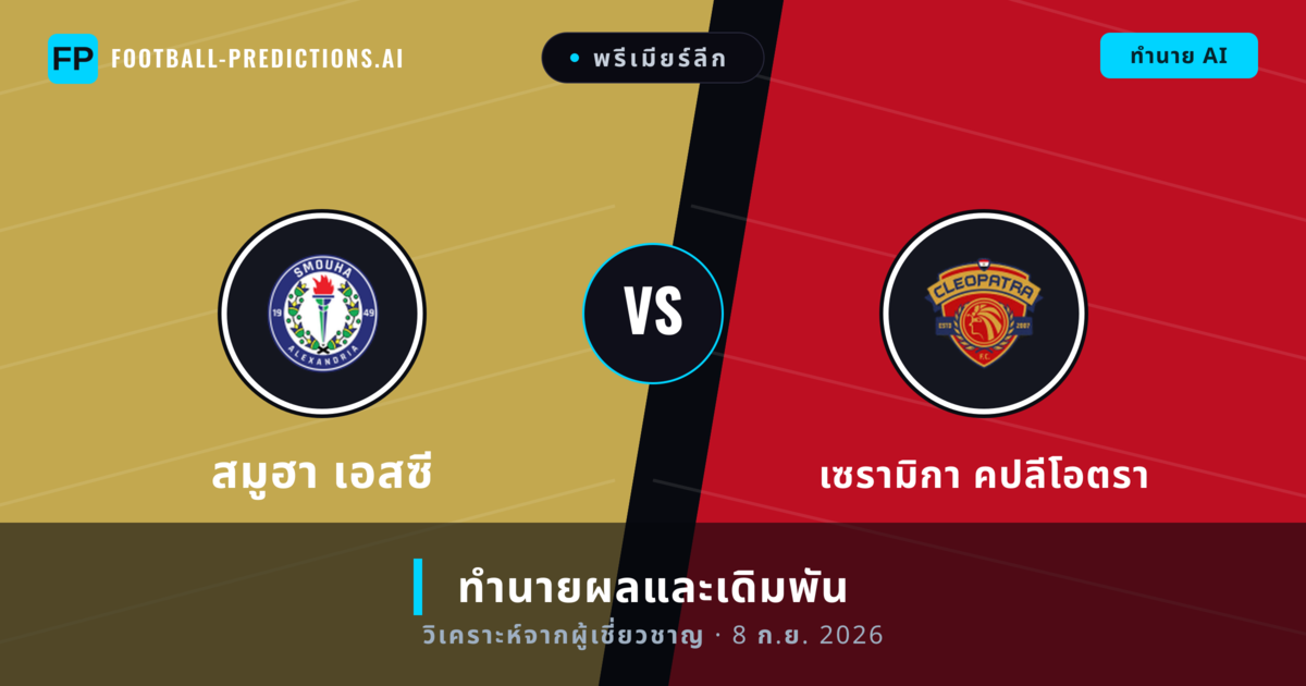 สมูฮา เอสซี พบ เซรามิกา คปลีโอตรา — ทำนายผลและพรีวิวการแข่งขัน