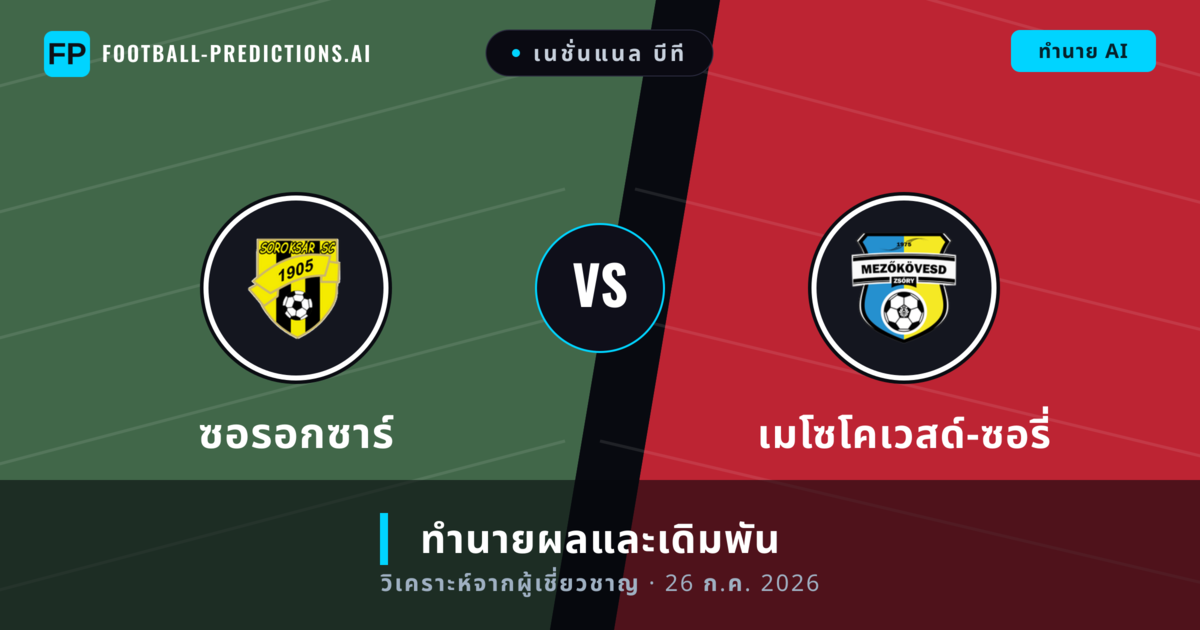 ซอรอกซาร์ พบ เมโซโคเวสด์-ซอรี่ — ทำนายผลและพรีวิวการแข่งขัน