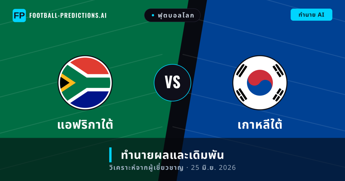 แอฟริกาใต้ พบ เกาหลีใต้ — ทำนายผลและพรีวิวการแข่งขัน