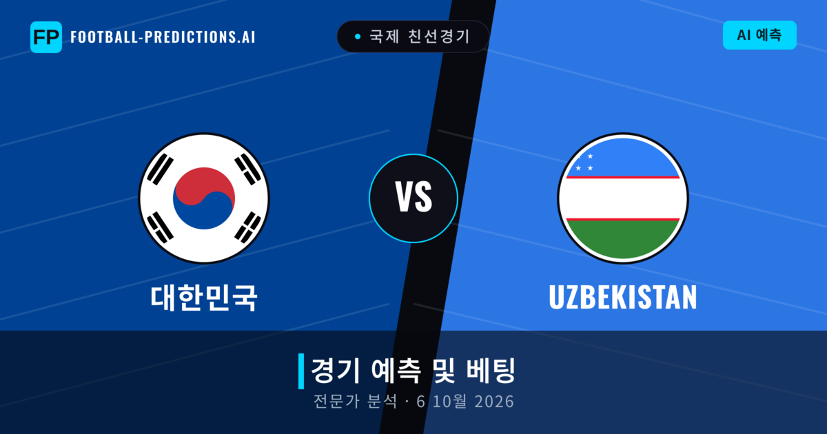 대한민국 대 Uzbekistan — 경기 예측 및 프리뷰
