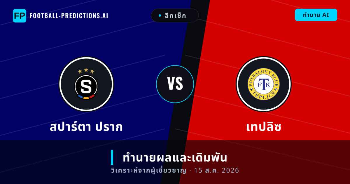 สปาร์ตา ปราก พบ เทปลิซ — ทำนายผลและพรีวิวการแข่งขัน