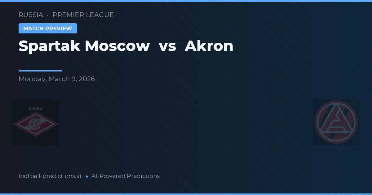 Spartak Moscow vs Akron — dự đoán và xem trước trận đấu