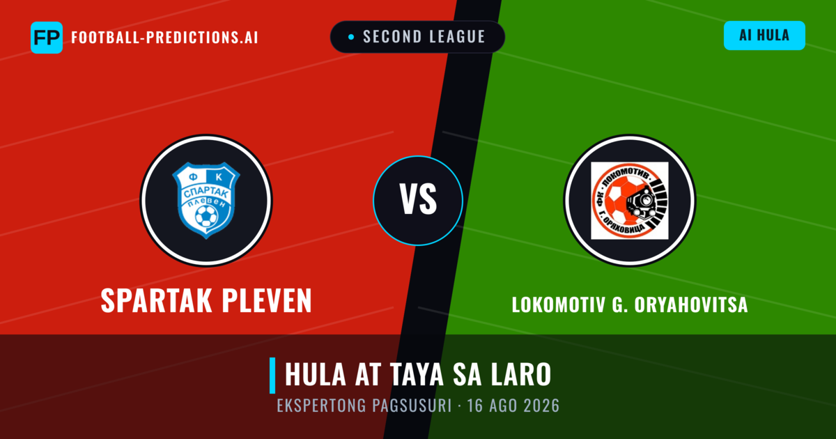 Spartak Pleven vs Lokomotiv G. Oryahovitsa — hula at preview ng laban