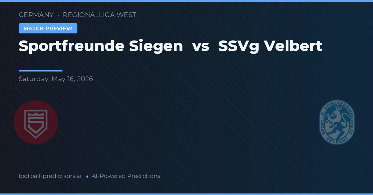 Sportfreunde Siegen vs SSVg Velbert — pronostico e anteprima del match