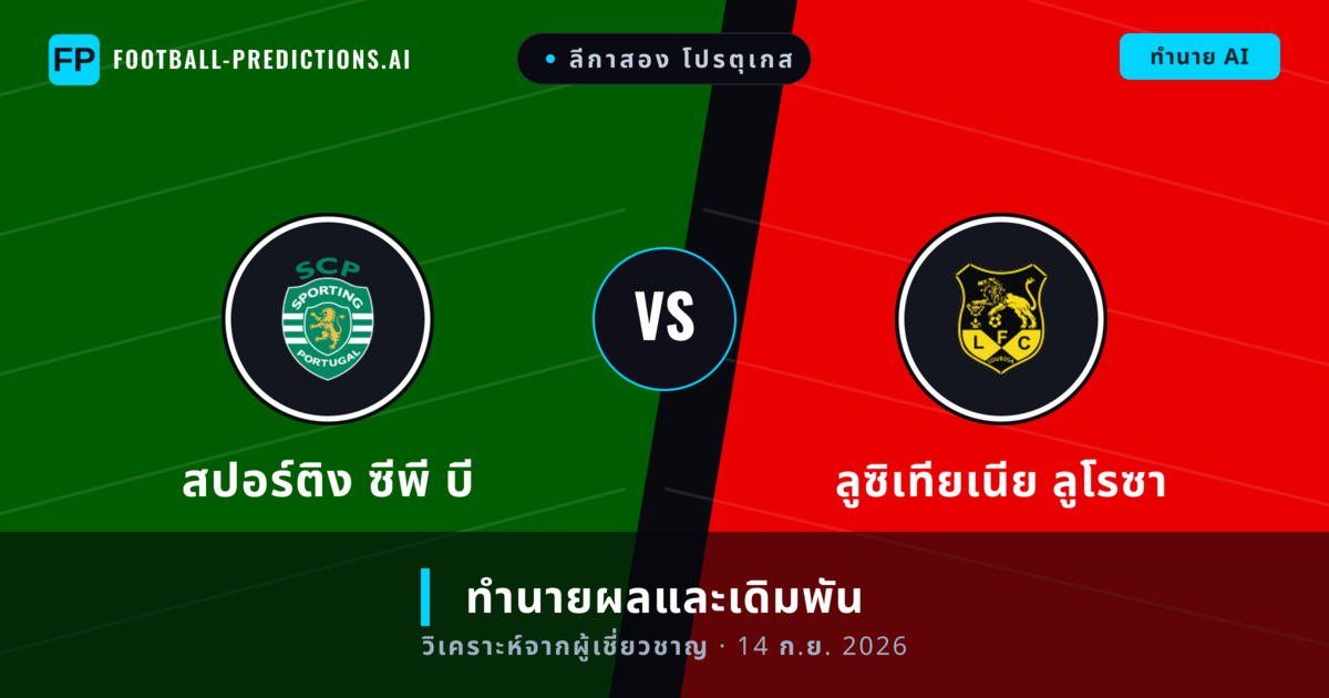 สปอร์ติง ซีพี บี พบ ลูซิเทียเนีย ลูโรซา — ทำนายผลและพรีวิวการแข่งขัน