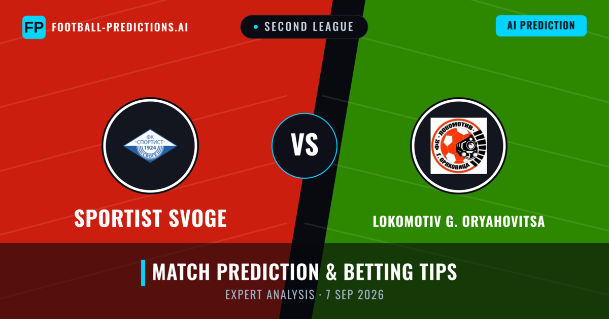Sportist Svoge vs Lokomotiv G. Oryahovitsa — match prediction & preview