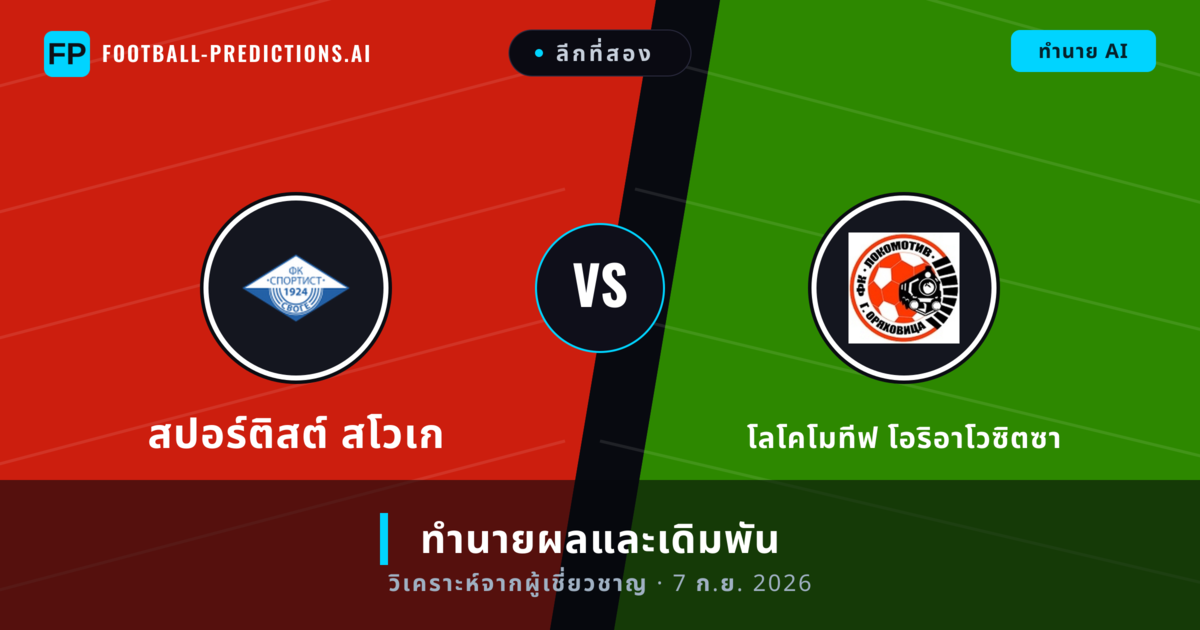 สปอร์ติสต์ สโวเก พบ โลโคโมทีฟ โอริอาโวซิตซา — ทำนายผลและพรีวิวการแข่งขัน