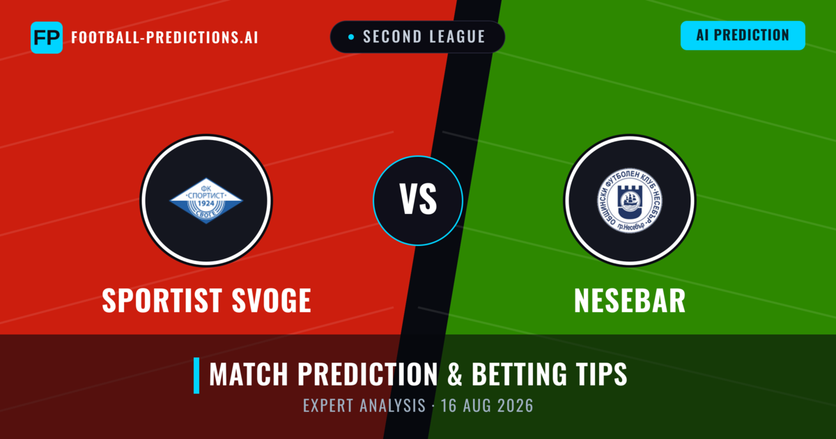 Sportist Svoge vs Nesebar — match prediction & preview