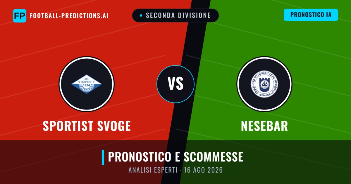 Sportist Svoge vs Nesebar — pronostico e anteprima del match