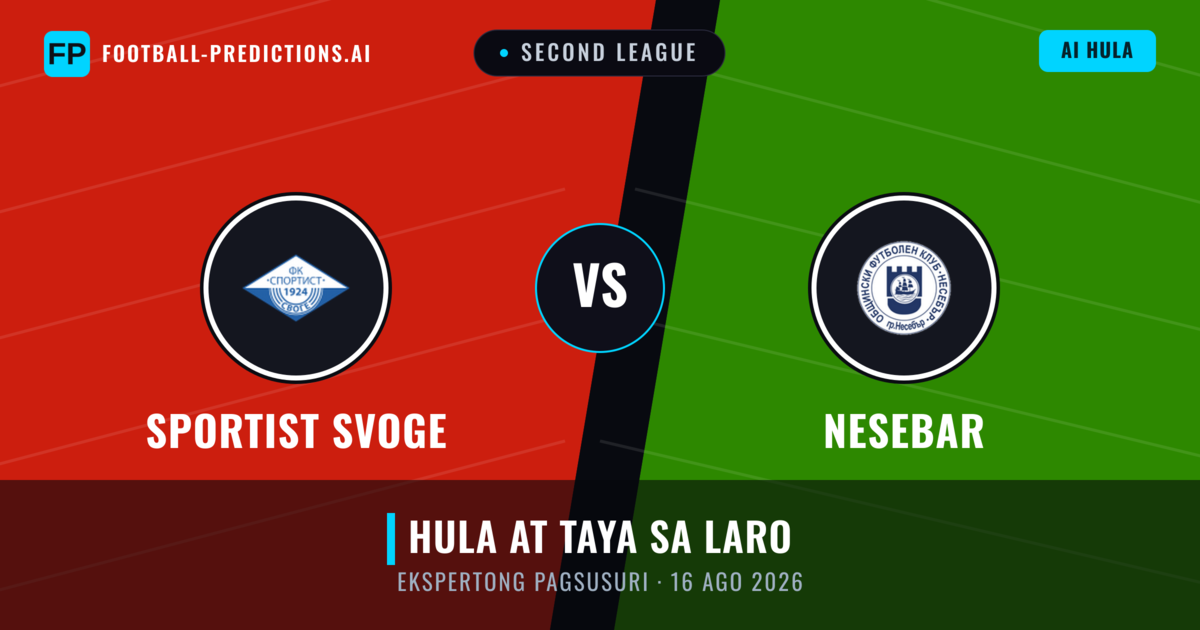 Sportist Svoge vs Nesebar — hula at preview ng laban