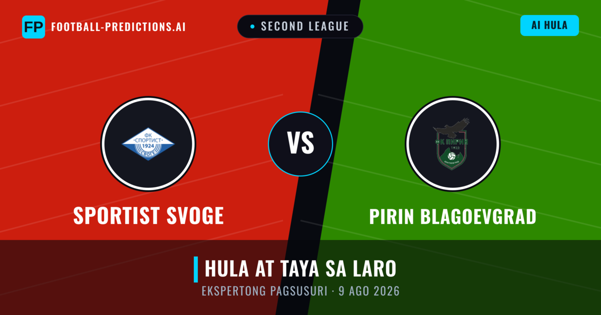 Sportist Svoge vs Pirin Blagoevgrad — hula at preview ng laban