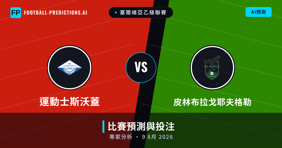 運動士斯沃蓋 vs 皮林布拉戈耶夫格勒 — 比赛预测和前瞻
