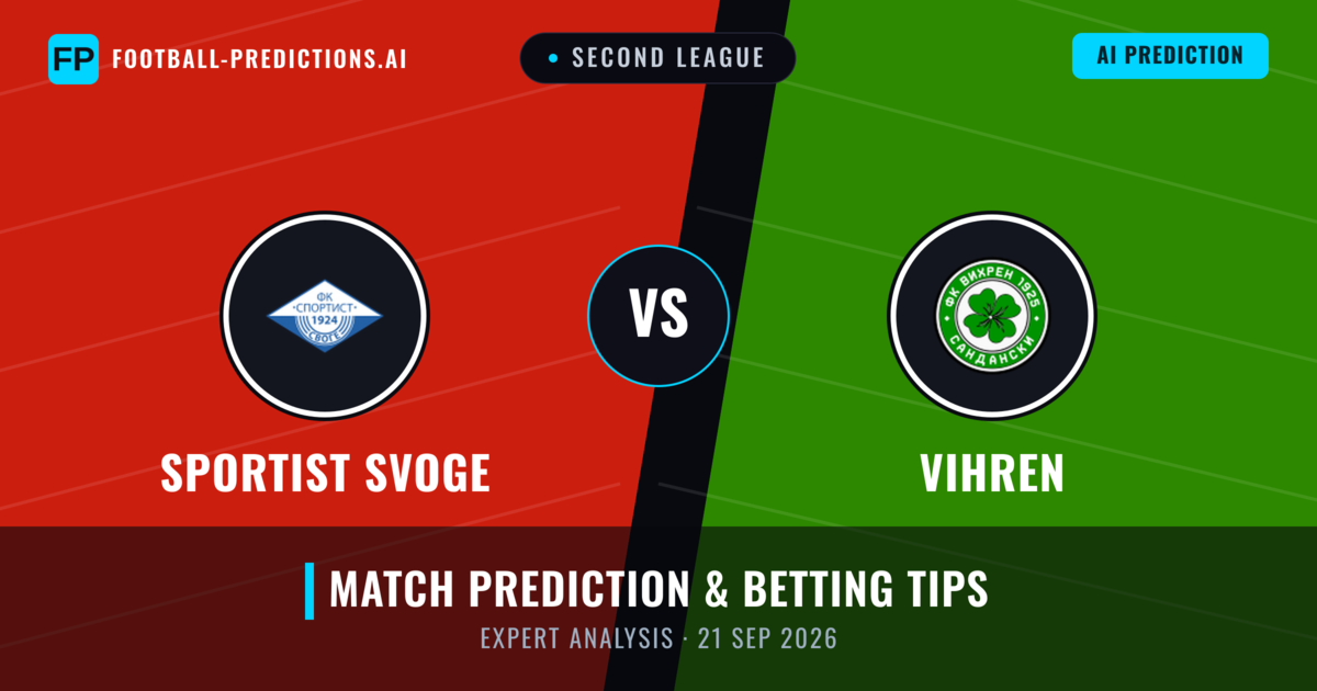 Sportist Svoge vs Vihren — match prediction & preview
