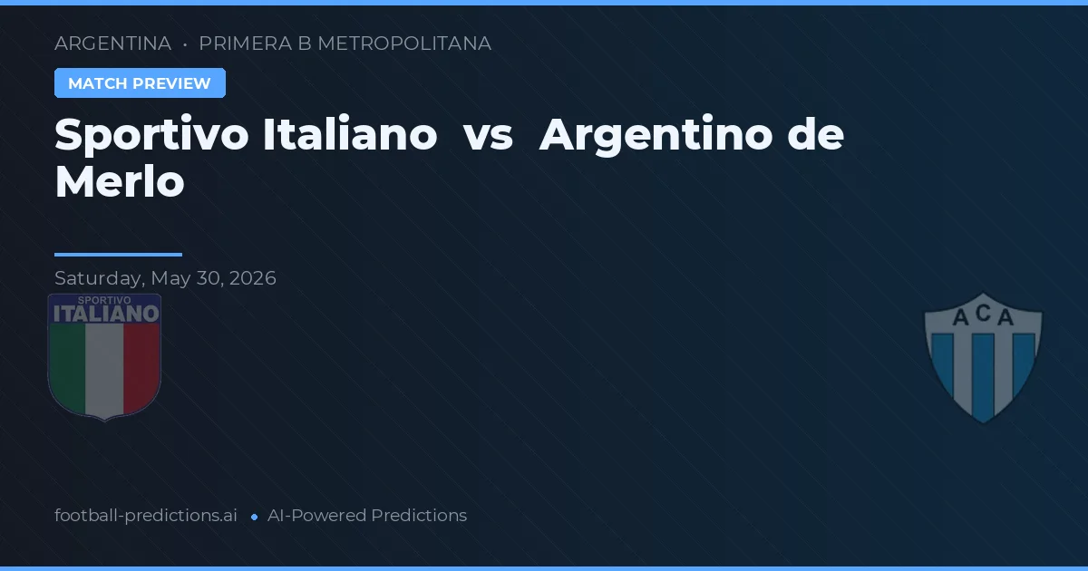 Sportivo Italiano vs Argentino de Merlo — match prediction & preview
