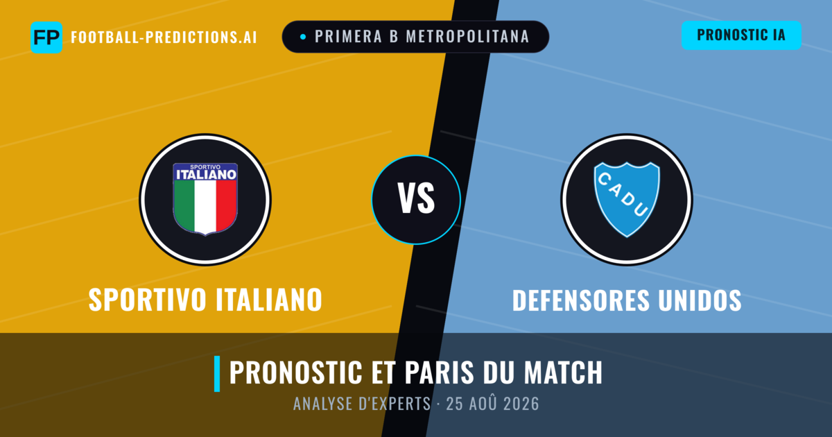 Sportivo Italiano vs Defensores Unidos — pronostic et avant-match