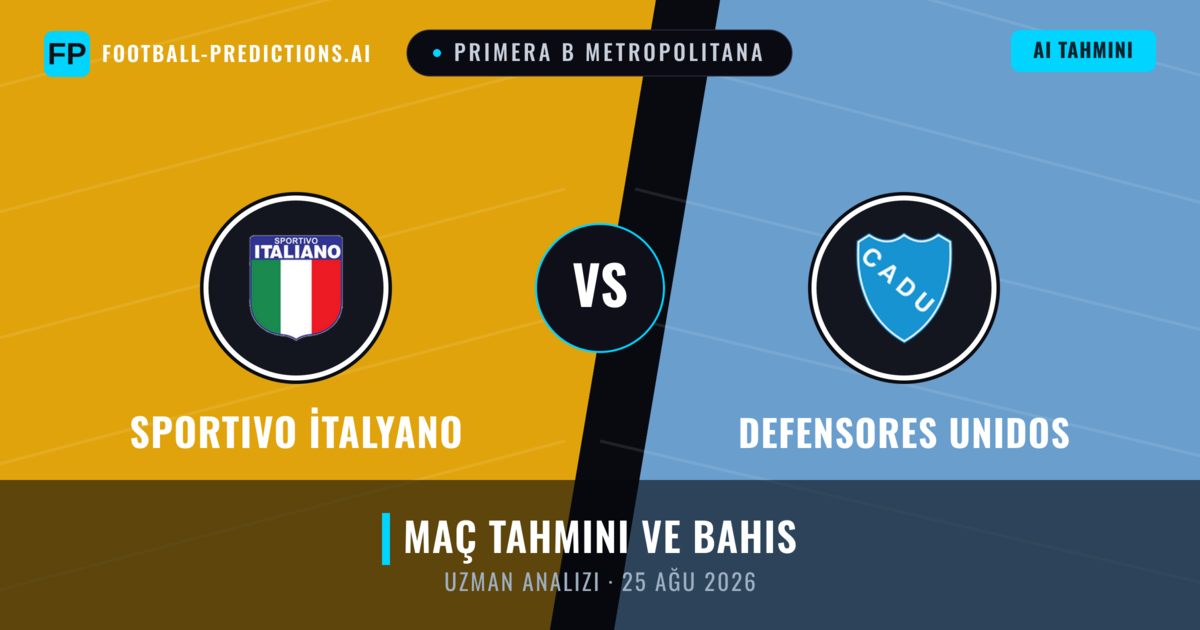 Sportivo İtalyano - Defensores Unidos — maç tahmini ve önizleme
