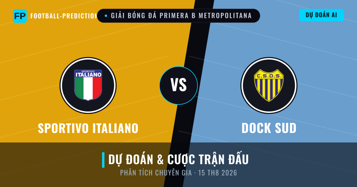 Sportivo Italiano vs Dock Sud — dự đoán và xem trước trận đấu